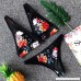 Suma-ma Women Floral Printed Tankini Push-Up Padded Bra Bikini Set Mesh Patchwork Swimsuit Swimwear Black B07NBDP4FC